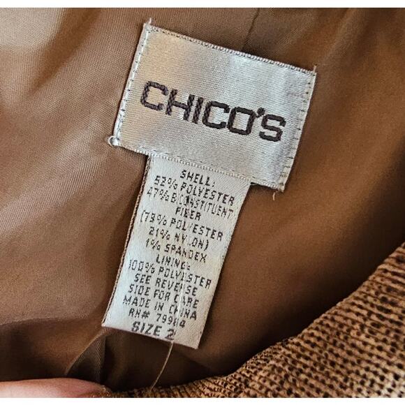 Chicos Sz 2‎ Snake Print Faux-Suede Button Front Jacket Women Size L Lightweight - Picture 7 of 7